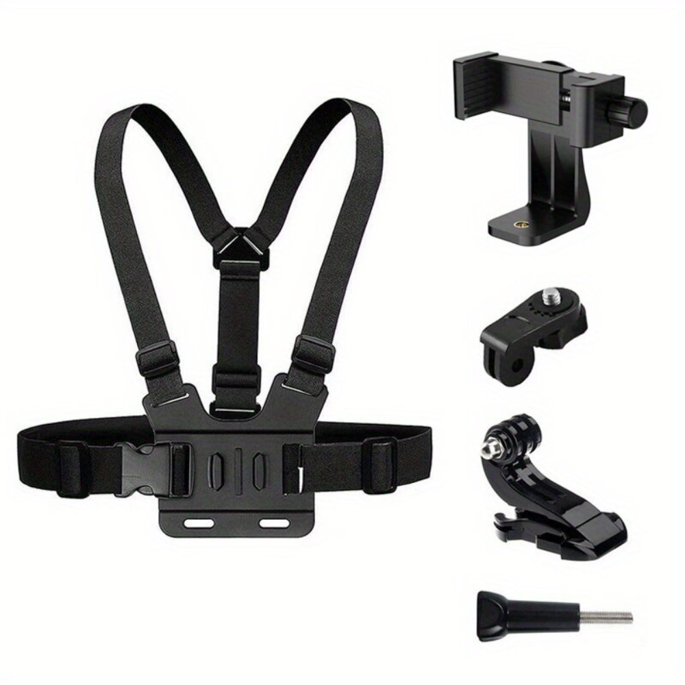 Mobile Phone Chest Strap Mount Harness Holder Universal Cell Clip For Action Camera POV Compatible With Gopro Akaso Samsung IPhone EtcMobile Harness Mount Head Kit POV/VLOG
