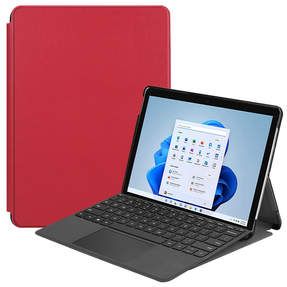 Màu Trơn Vỏ Máy Tính Bảng Cho Microsoft Surface Pro 8 Vỏ Ốp Da Cho Surface Pro 8 Vỏ Siêu Mỏng 13.0 Inch Ốp Lật Đứng Họa Tiết Điện Áp Gấp Làm Đôi