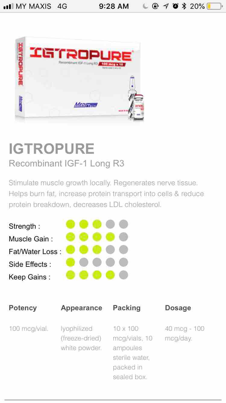 meditech igtropin igf 1 lr3 Igtopure peptide مكمل تحسين لون البشرة