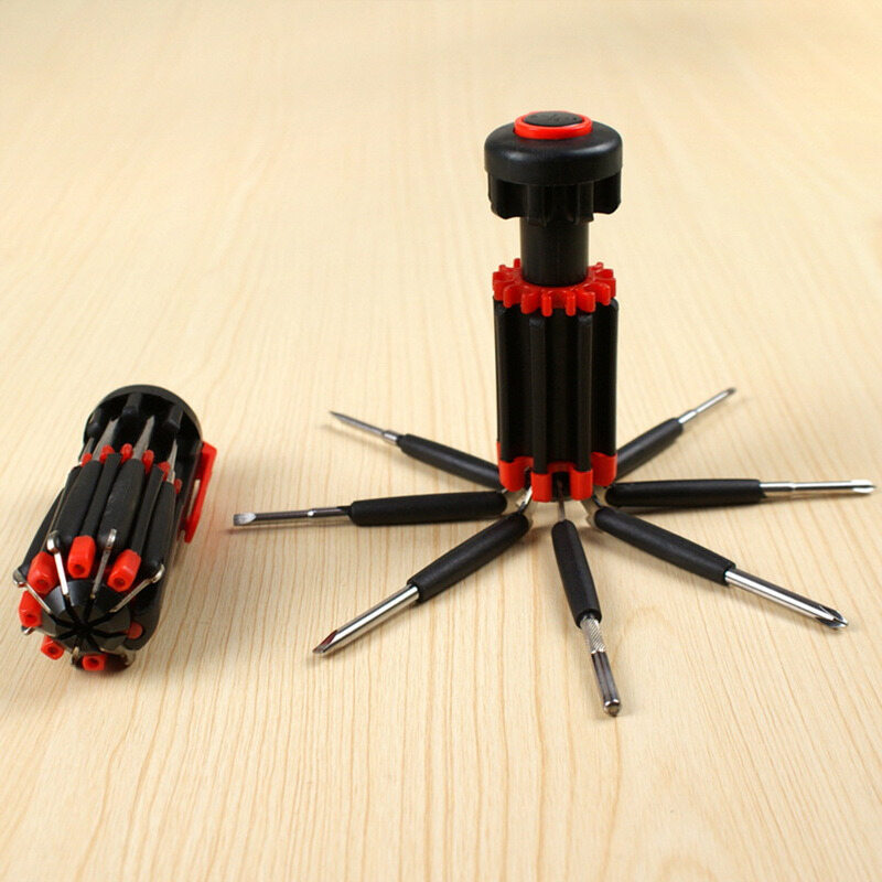 Kiprun Bộ Tuốc nơ vít 8 trong 1 với đèn LED Bộ dụng cụ gấp mũi tuốc nơ vít Multitool sửa chữa gia dụng công cụ