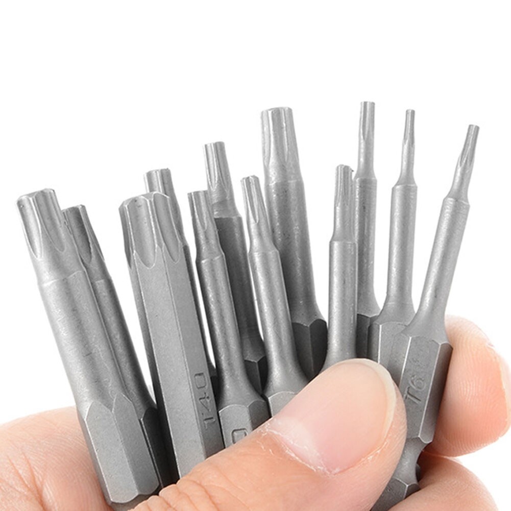 12 Chiếc Tuốc Nơ Vít Torx Điện Rỗng Chuôi Lục Giác 1/4 Inch Mũi Khoan Dụng Cụ Cầm Tay