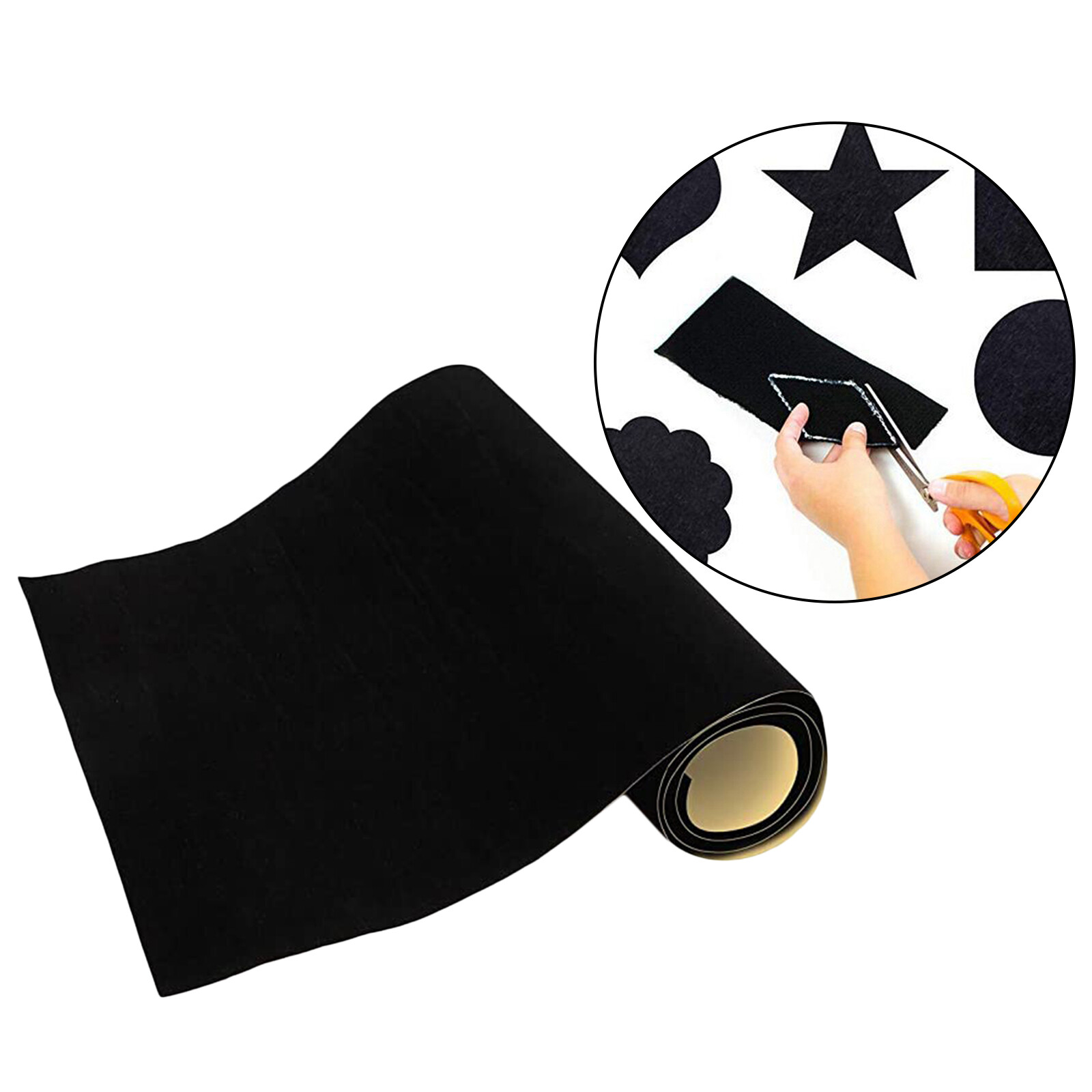 WDWonder Back Self Adhesive Sheet Felt Velvet Velour Fabric Craft Sticker