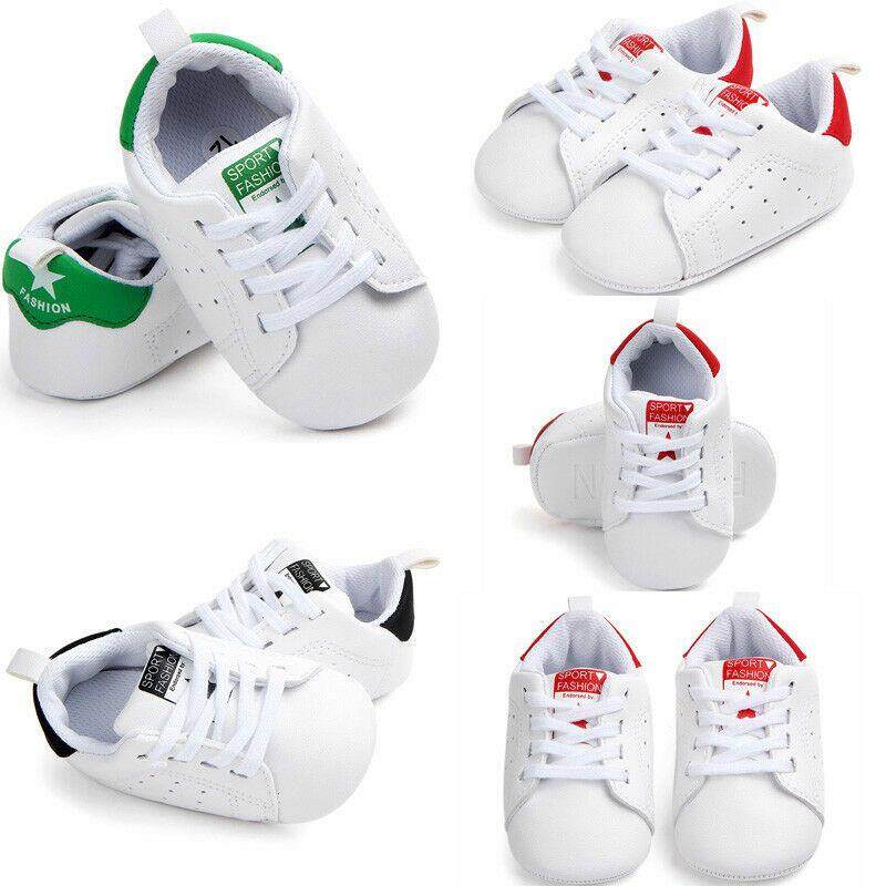 Toddler Newborn Baby Boys Girls Soft Sole Shoes Leather Sneakers Pram Trainers