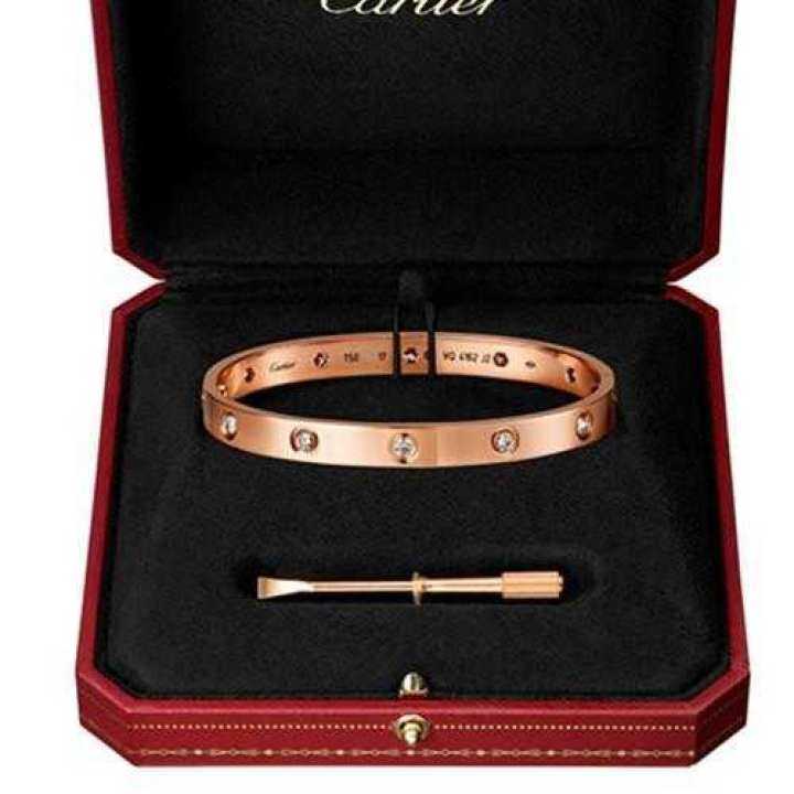 Original 2021 cartiers love bracelet pink gold plated real with 10