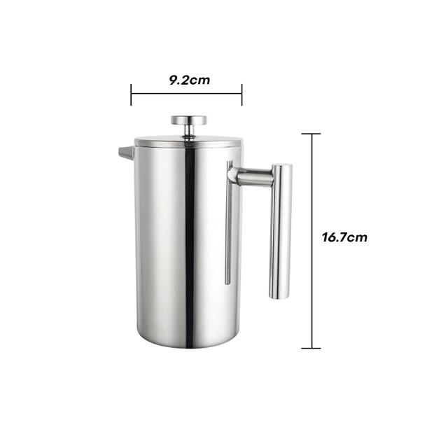 French Press Coffee Maker Stainless Steel Coffee Percolator Pot,Double Wall & Large Capacity Manual Cafetiere Coffee Containers