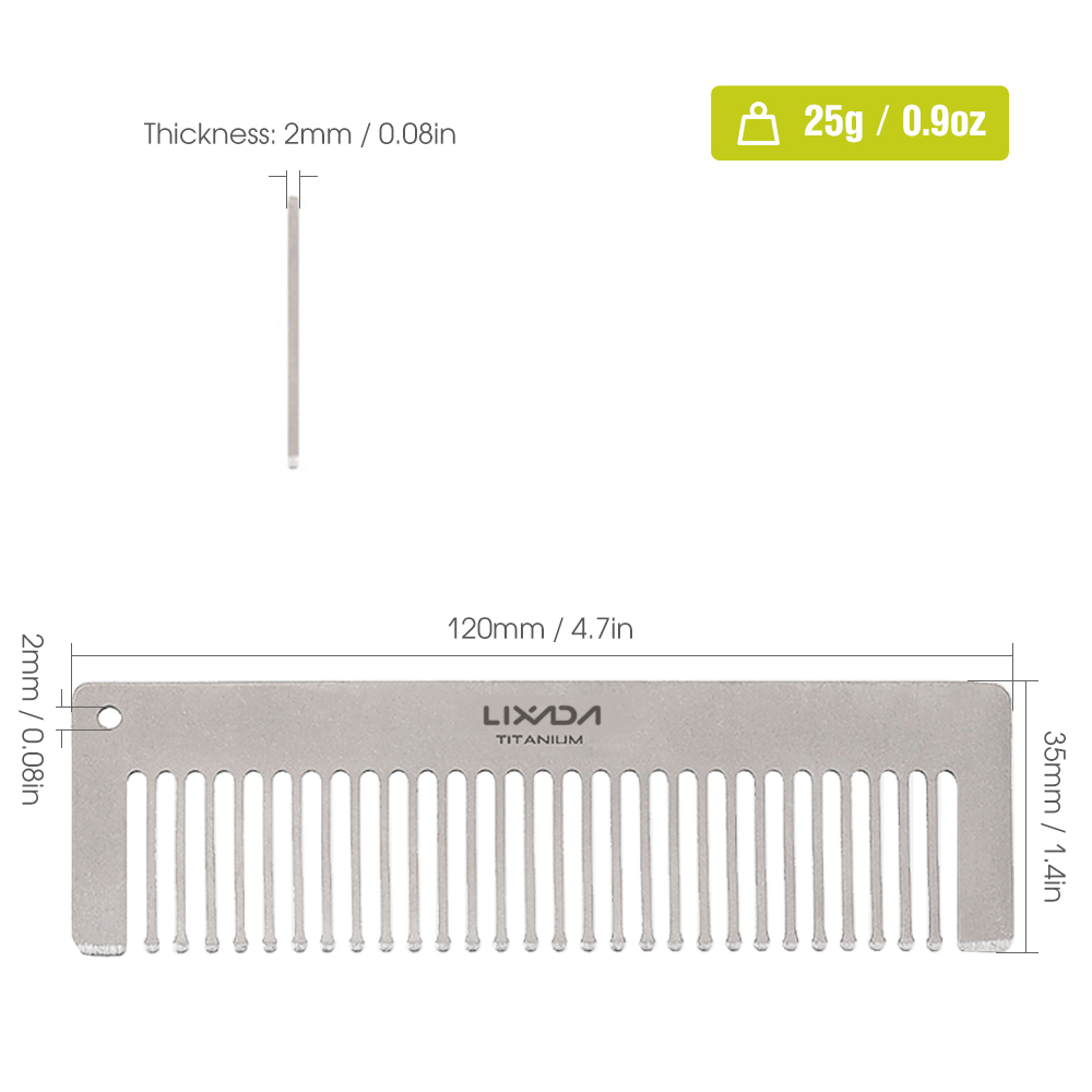 Lixada Titanium Comb Anti-Static Hair Beared Comb Pocket Comb