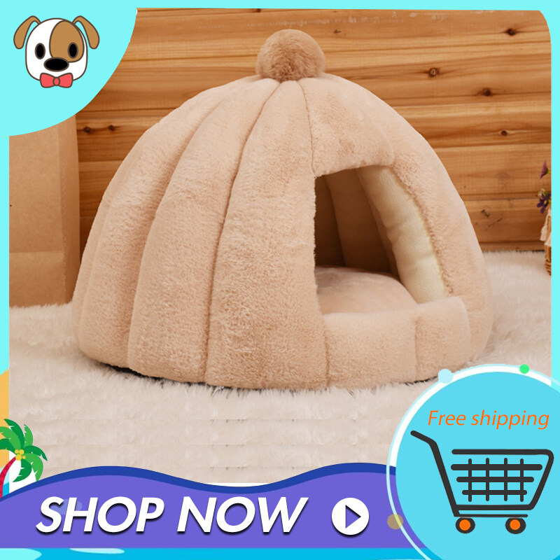 Giường Cho Thú Cưng Bán Kín Cat House Bed Đệm Bông Ấm Áp Cho Chó Giường Ấm Cúng Cho Mèo Hang Động Mềm Mại Cho Mèo Thảm Lều Ngủ Bằng Nhung Mùa Đông Pet Nguồn Cung Cấp