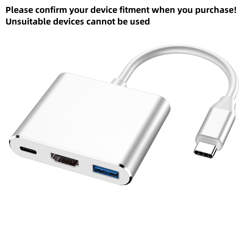 Usbc3.0 3 in 1 hub type-c to hdmi-compatible usb 3.0 docking station charging 4k adapter splitter for air pro samsung