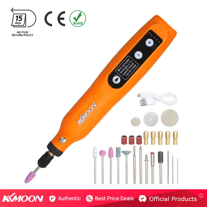 Bộ Dụng Cụ Mài Điện Mini KKmoon 5 Tốc Độ Máy Mài Sạc USB Để Khắc Ngọc Đục Lỗ Mài Kim Loại Gỗ