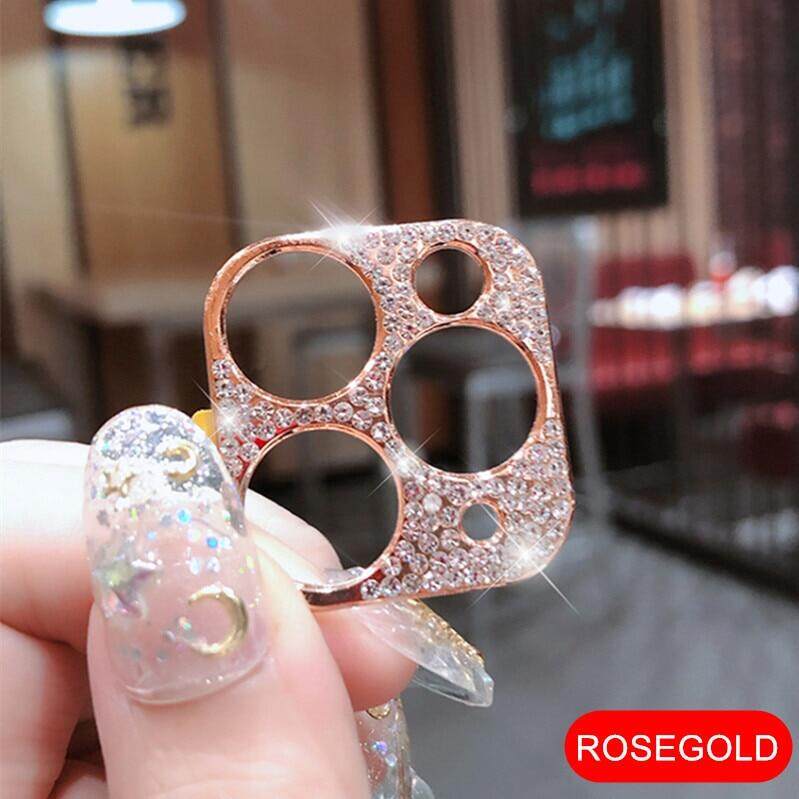Beautiful Glitter Rhinestone Camera Lens Protector Film For iPhone 15 Pro Max 14 Plus 13 Pro 12 Mini 11 Pro Max Alloy Shiny Diamond Lens Protecte Ring Cover