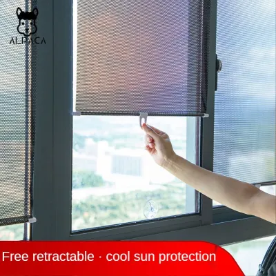 ALPACA Suction cup sunscreen blackout curtains, roller blinds, bedroom and office balcony sunshade curtains, nail-free and punch-free