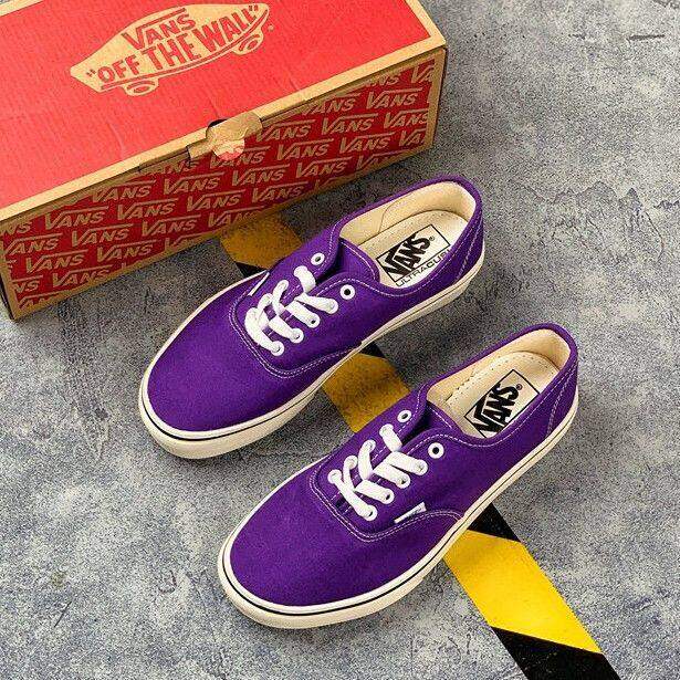 Purple and cheap gold vans