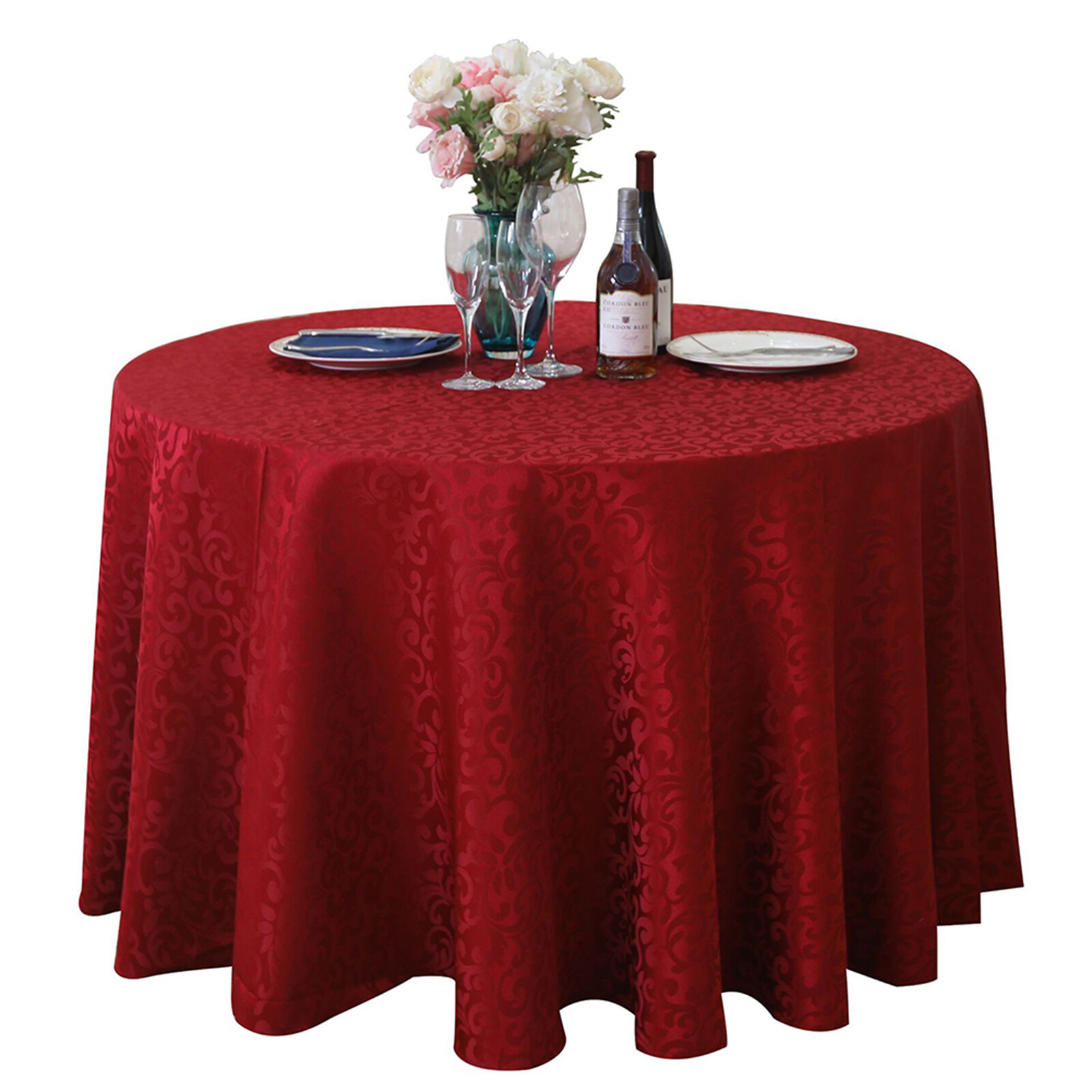 rego 160cm Round Table Cloth Cover Banquet Wedding Party Desk Dining Table Decoration