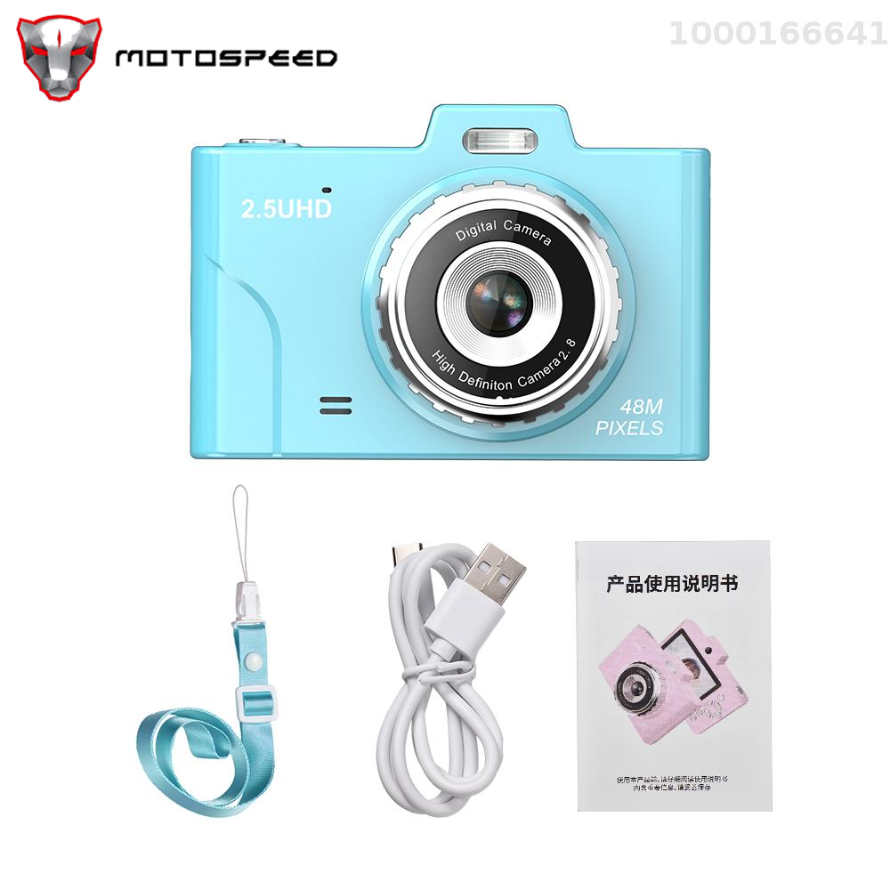 Motospeed portable kids camera 1080p compact camera 48mp dual lenses 8× optical zoom support 32gb tf memory card mini ccd camera with 2.8-inch tft screen great gift for boys girls kids adult teenagers students