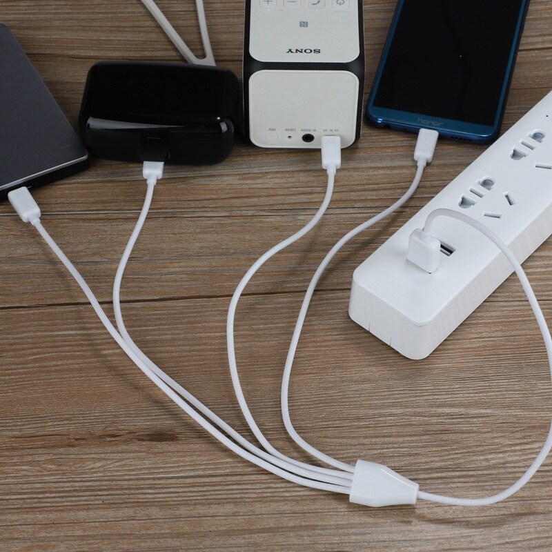 [HOT W] 0.5M 4 Port Type C USB C to USB Splitter Multiple Charging Cable For Smartphone Tablet