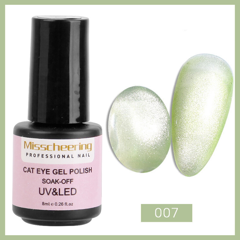 8ml Cat Eyes Magnetic Gel Polish Soak Off 9D 12 Colors Bright Silver UV Gel Enamel Lacquer Glitter Nail Art Varnish