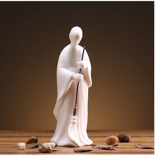 Tượng Vô Danh Quét Chùa - Tượng Quét Sân - Tượng Phối Lũa, Tiểu Cảnh Bàn Trà