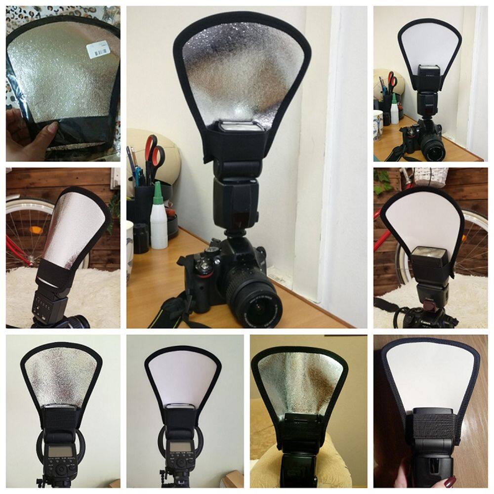 Dingdingj 2-in-1 nhiếp ảnh studio cho máy ảnh ánh sáng nhiếp ảnh hộp mềm đựng đèn flash phản xạ Đèn pin Helper Spotlight Tản sáng Flash