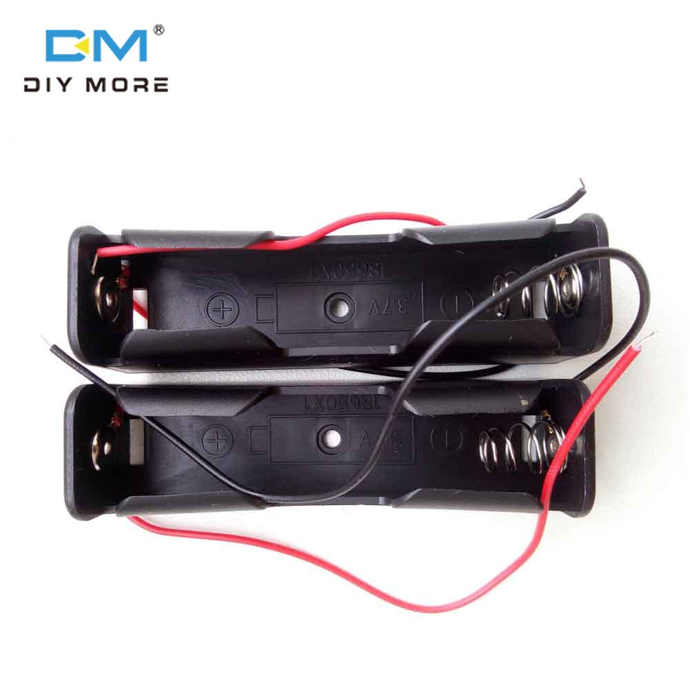 diymore [5 cái] 1 cái hộp đựng pin 3.7V 18650 hộp đựng bằng nhựa với cáp cho 18650 3.7V