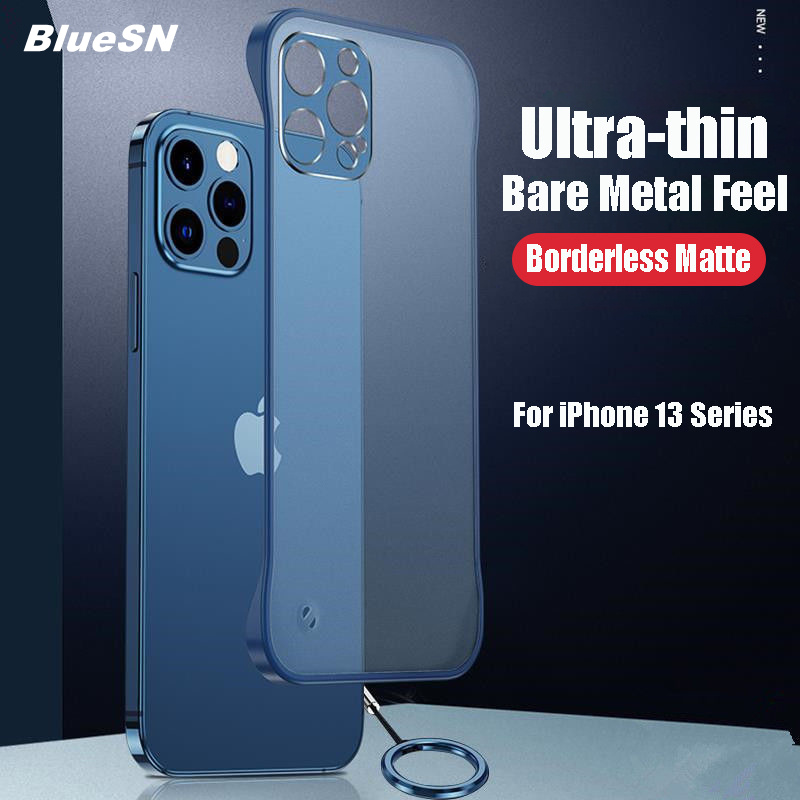 Ốp Điện Thoại Chống Sốc PC Không Viền Mờ Siêu Mỏng Sang Trọng Cho IPhone 14 Pro Max 13 Pro Max 12 Mini 11 Pro XS Max X SE XR 7 8 Plus Với Vòng Kim Loại Ốp Chống Rơi