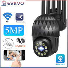 EVKVO Camera IP WiFi 5MP UHD V380 PRO Camera An Ninh Gia Đình PTZ Có Đèn LED & IR Nhìn Ban Đêm Ngoài Trời Camera Vòm Tốc Độ Video Giám Sát CCTV