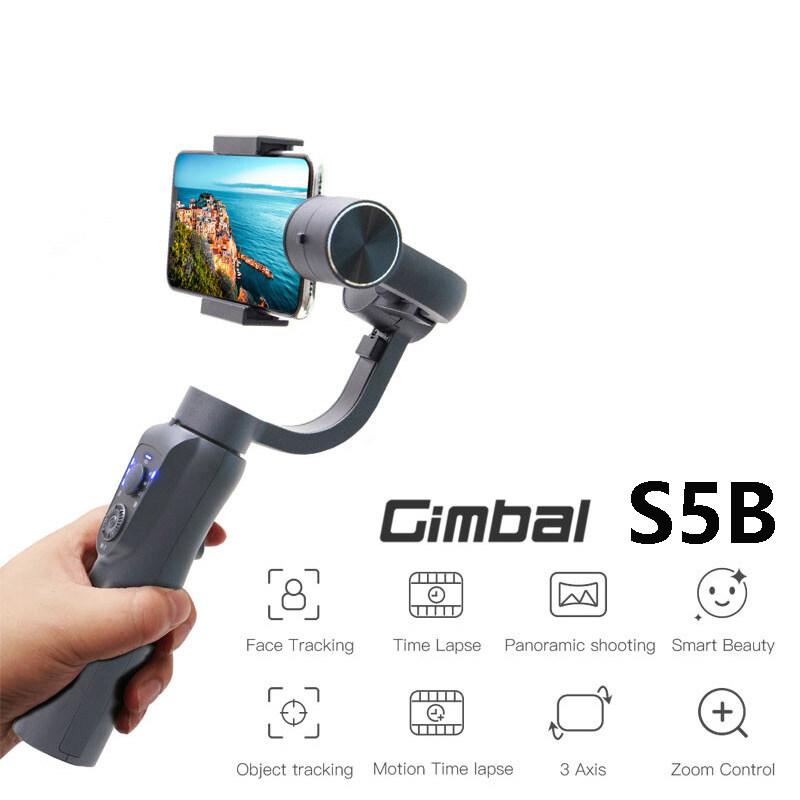 S5B ไม้กันสั่นมือถือ3แกนสำหรับมือถือ,กิมบอลสมาร์ทโฟนบันทึกวิดีโอสำหรับ ...