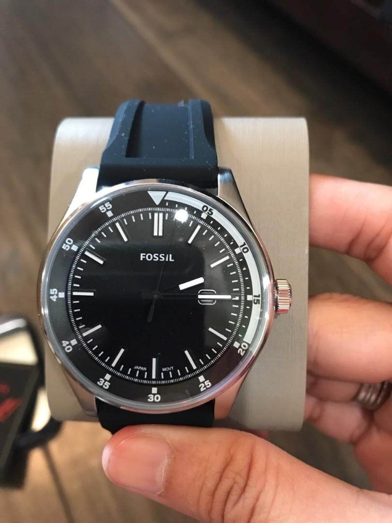 fossil black silicone strap