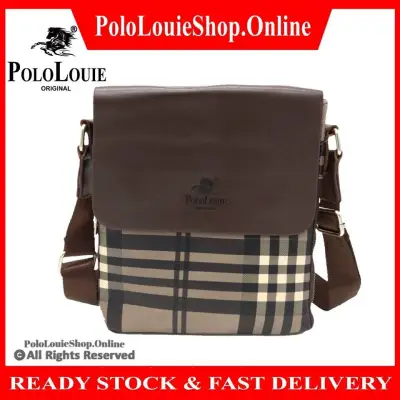 Original Polo Louie Luxury Leather Men Sling Shoulder Messenger Bag Stylish