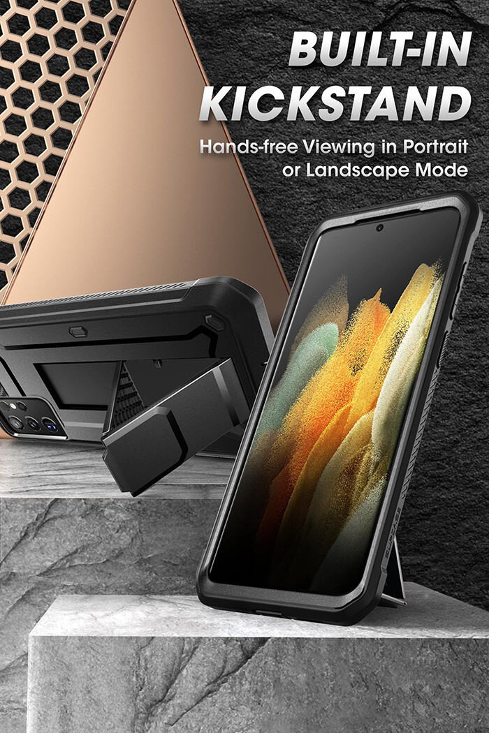 SUPCASE UB Pro Đối Với Samsung Galaxy S21 Siêu 5G Ốp (Bản Phát Hành 2021) Bảo Vệ Màn Hình Tích Hợp Với Vỏ Bọc Chắc Chắn Và Chân Đế Toàn Thân