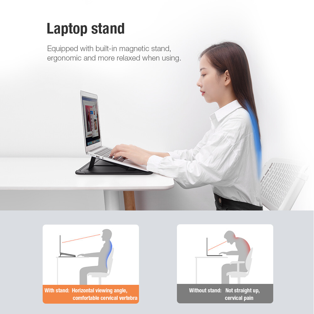 Bao Đựng Máy Tính Xách Tay Kết Hợp Thời Trang Nillkin 3 Chức Năng Có Chức Năng Đứng Túi Bảo Vệ Cho MacBook 360 Với Máy Tính Xách Tay Đứng (14/16.1 Inch