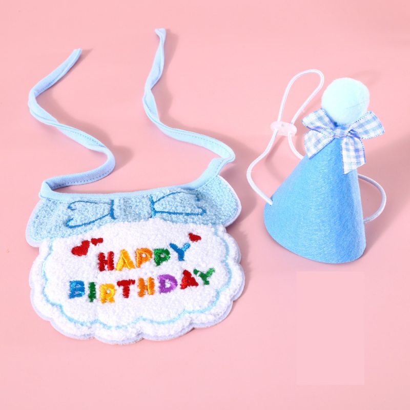 Pet Cat Dog Happy Birthday Hat Party Suit Soft Cap Puppy Headwear Dog Accessories Party Decoration