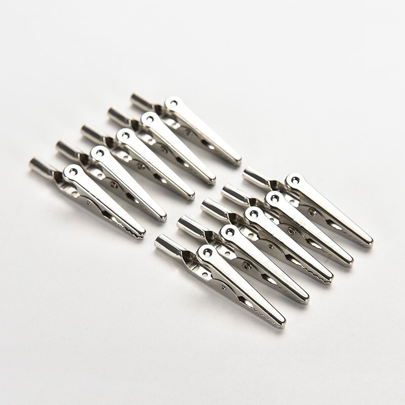 💖Best Buyle 10x Stainless Steel Alligator Crocodile Test Clips Cable Lead Screw Probe Fixing