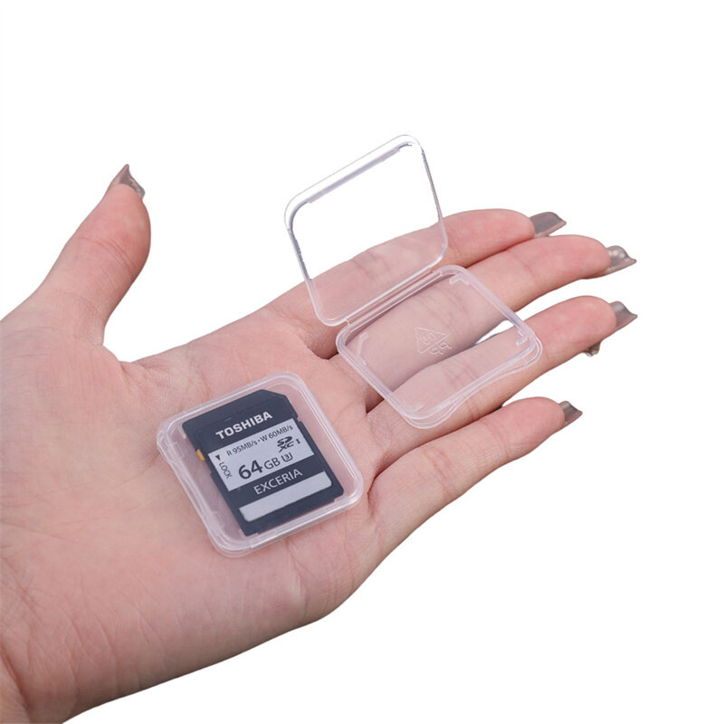 10/5/1Pcs Rõ Ràng Nhựa SD Thẻ Trường Hợp Chủ Box Micro SD TF Đầu Đọc Thẻ Lưu Trữ Hộp Trong Suốt Memery Thẻ Hộp Bảo Vệ