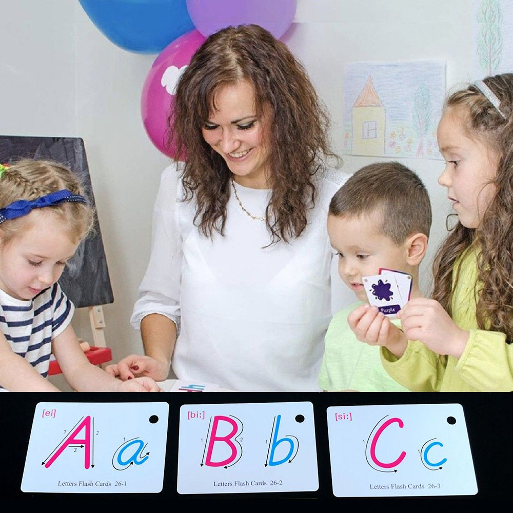 YOYODAN Preschooler Alphabet English Learning Animals Math Flash Cards Memory Training Learning Cards Educational Toy