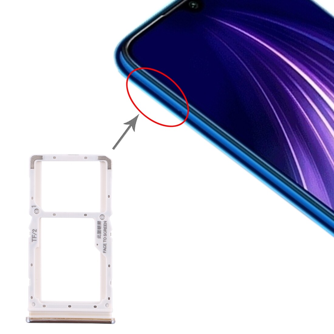 （ready stock） sim card tray + sim card tray / micro sd card tray for xiaomi redmi note 8 pro