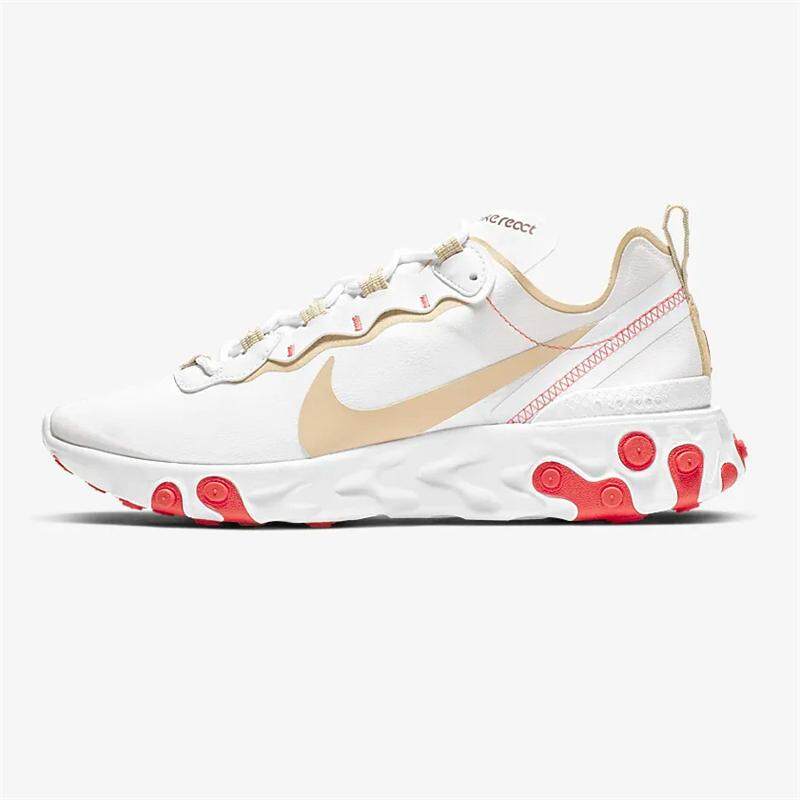 Nike_Sneaker Asli Bereaksi Elemen 55 100% Asli Sepatu Karet untuk Wanita Running Sepatu Olahraga untuk Pria Sepatu Basket Ringan Slip Sneakers sepatu Menyerap Keringat