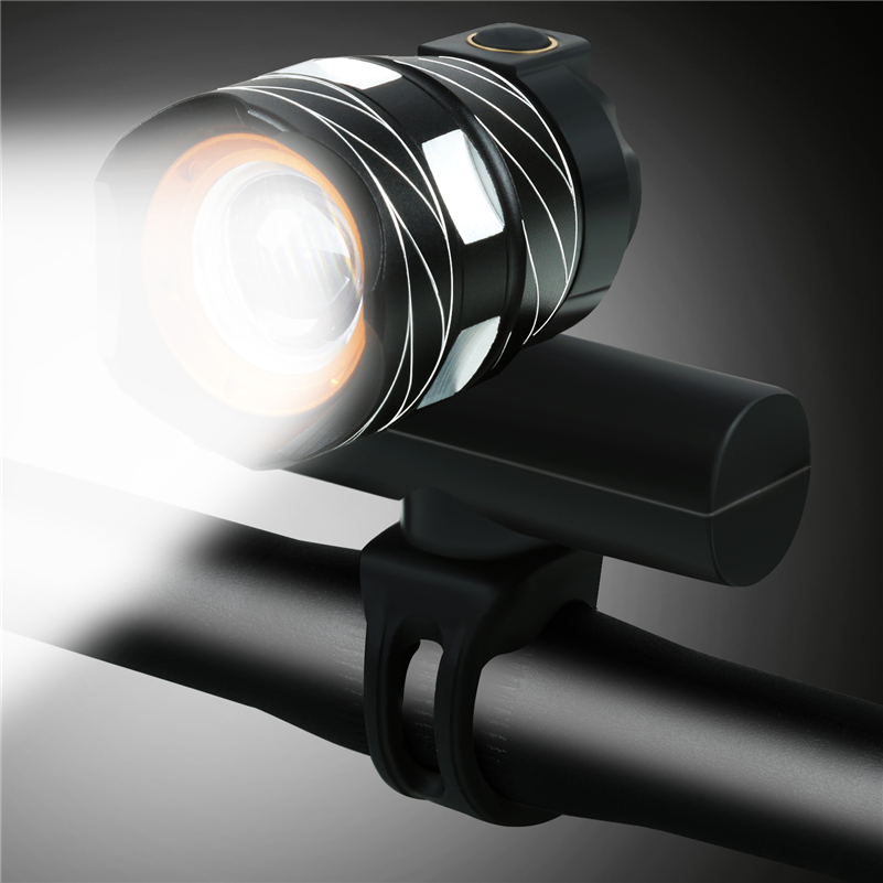 WEST BIKING 1200LM Zoomable Bicycle Light 4 Modes Wide Headlight USB Rechargeable Waterproof Front Lamp Taillights Bike Light