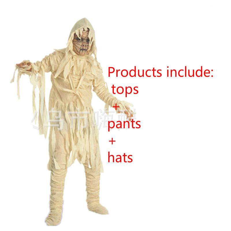 Kids scary mummy costume boy halloween horror zombie corpse imitation suit fear monster role playing party clothes