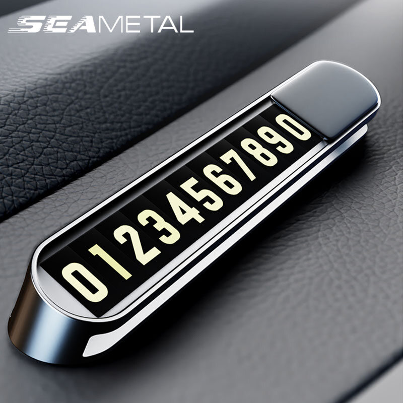 Car Temporary Parking Number Card Metal Phone Number Display Car Decorations