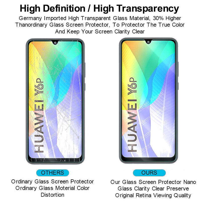 For Huawei Y5P Y6P Y7P Y8P Y6s 2020 2pcs 9H HD Screen Protector ...