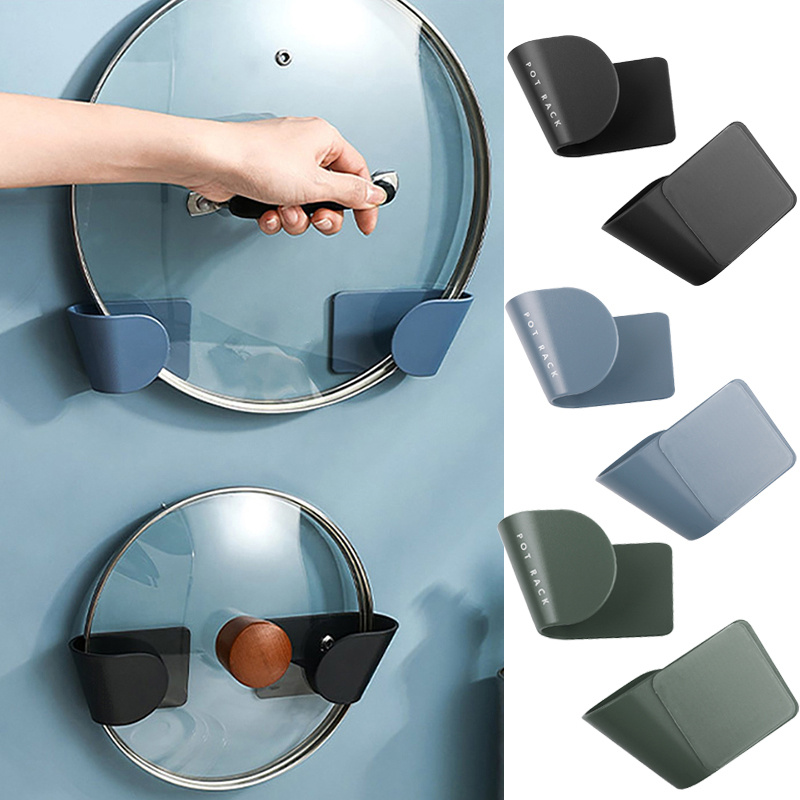Cái/bộ 2 Cái Giữ Nắp Nồi Giá Treo Tường, Giá Để Nắp Nồi Chảo Giá Để Đồ Nhà Bếp Bằng Nhựa