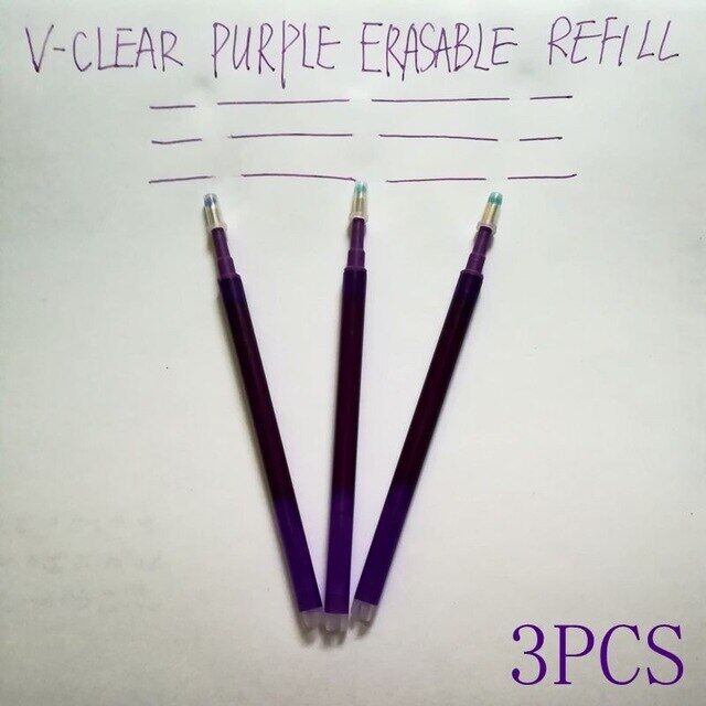 Vclear 0.7mm Erasable Gel Pen With Eraser Transparent Plastic Tube Magic Pen Heat Vanishing Pen School Frixion Pen Stationery