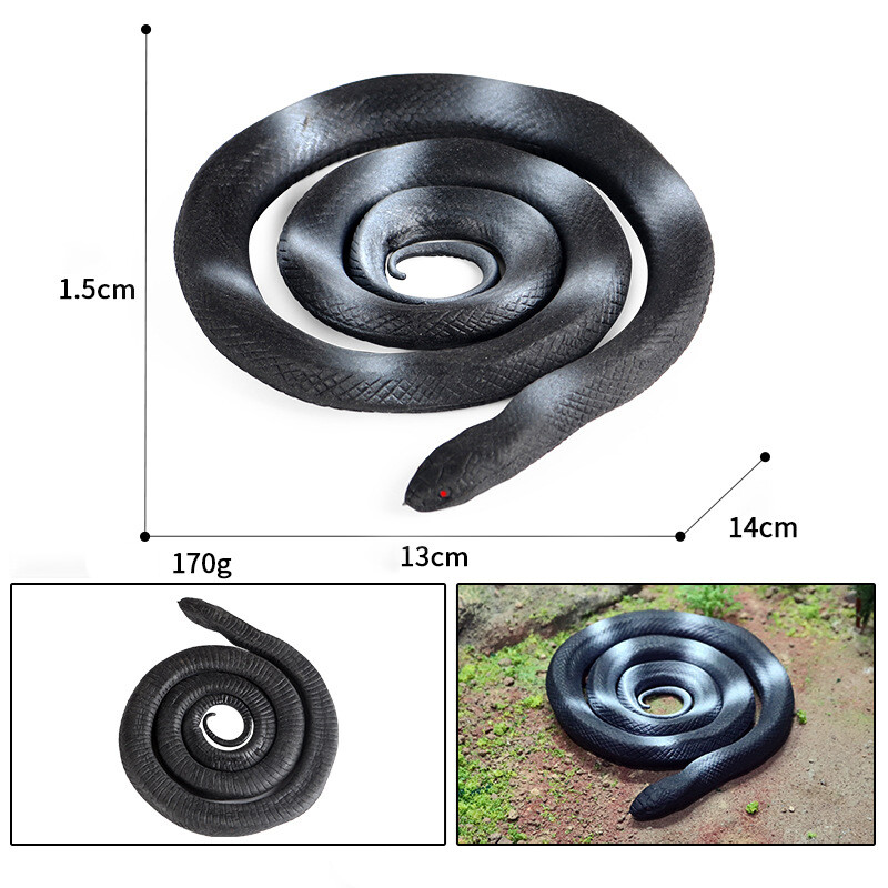 Children's Tricky Toy Amphibian Reptile Soft Glue Scale Snake Python Solid Simulation Snake Model Decoration Ornaments PVC Miniature Collection Toys Educational Kids Toy Toys for Boys Toys for Girls