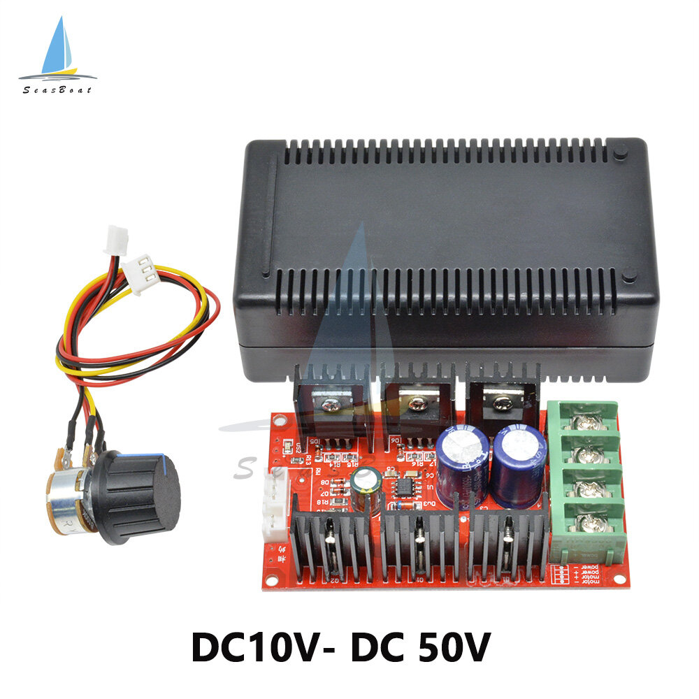 SeasBoat Bộ điều khiển tốc độ động cơ 40A DC 10-50V Bộ điều chỉnh điện áp 2000W Dimmable Motor Speed Control Module điện tử