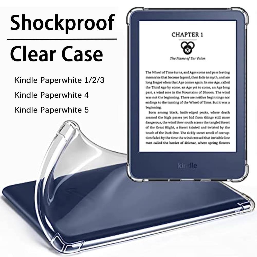XJ Mall Transparent Back Shell Case Shockproof Slim Lightweight Soft TPU Protective Back Cover for Kindle Paperwhite 1 2 3 4 5