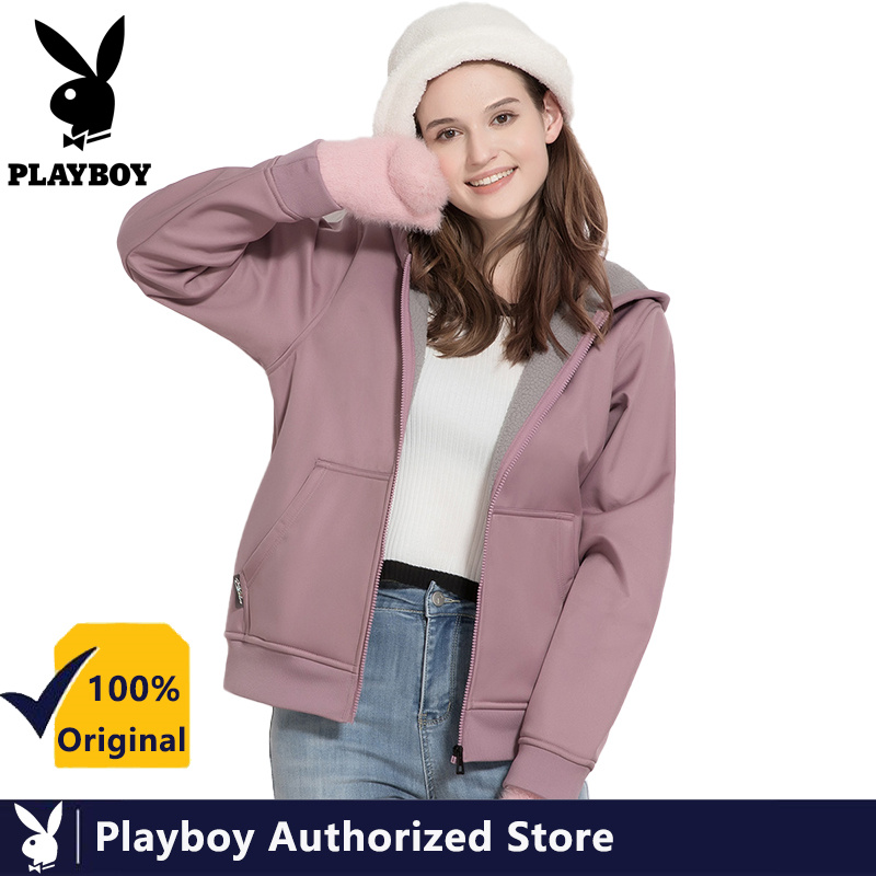 PLAYBOY Men's Outdoor Sweatshirt Casual Windproof Jacket Waterproof Warm Windbreaker Women's Jacket Hoodie High-quality Harajuku Jacket