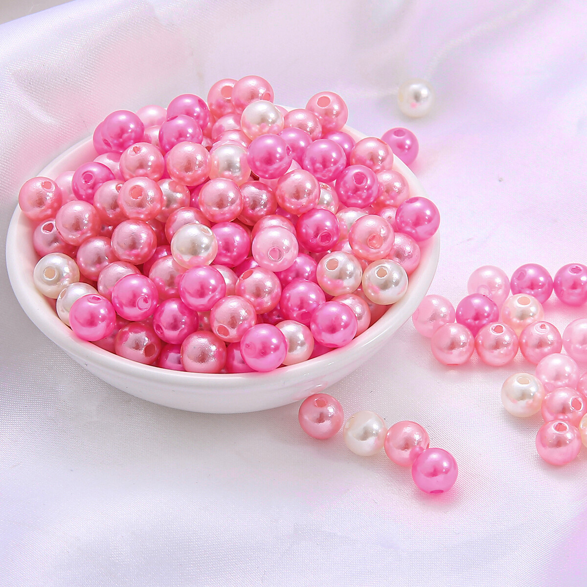 100pcs 8mm Round Imitation Pearl Beads Multiple Colour Plastic ABS Beads Loose Spacer Beads For DIY Bracelet Necklace Jewelry Making Accessories