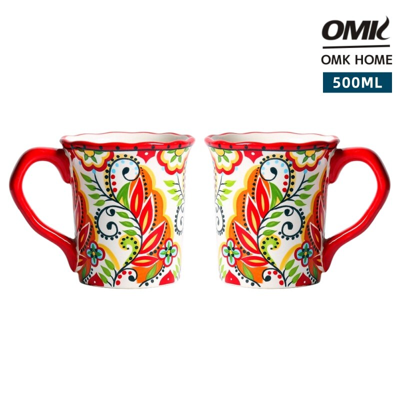 Omk Đỏ Luca loạt 500ml cốc cà phê Cốc gốm