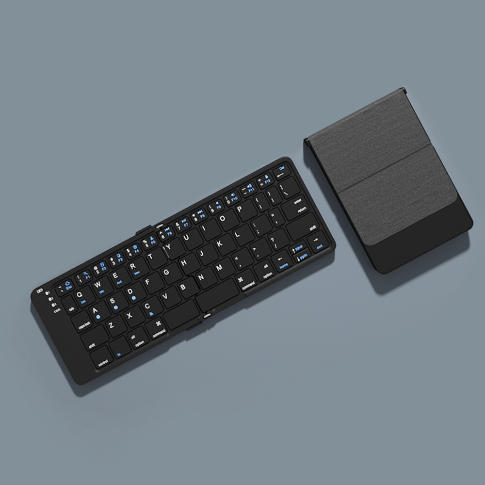 JOMAA Foldable Bluetooth Keyboard 3.0 Ultra Slim Folding Mini Rechargeable Keyboard for iPad Android Mac OS Laptop Tablet