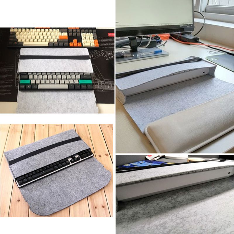 HOT SALE Large Capacity Portable Storage Organizer Felt Practical Elastic Band Durable Pouch Dust Proof Mechanical Keyboard Bag